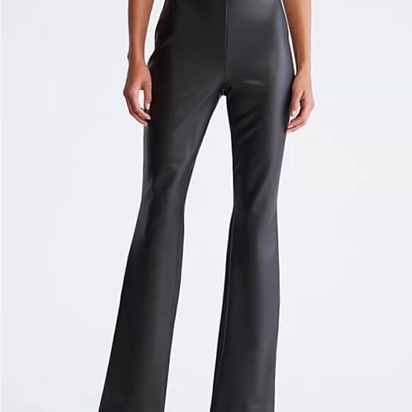 #90 VERO MODA Black Vegan Wide Leg Trousers - Picture 2 of 10